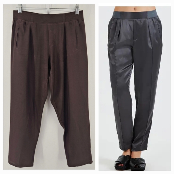 ATM Silk Pull-On Pants in Dark Brown Size Small - Picture 1 of 12